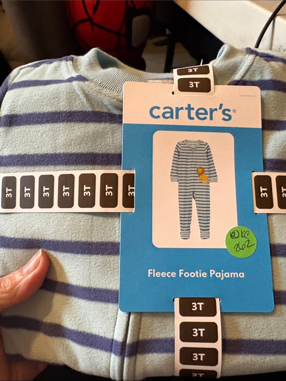 Carter's Blue and Purple Striped Fleece Footie Pajama